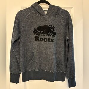 ROOTS Salt and Pepper Original Kanga Hoodie Sweatshirt Fleece Size Small